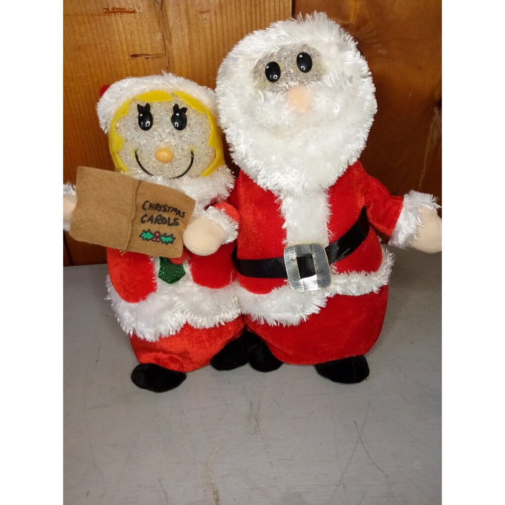 Christmas‎ Santa & Mrs Clause Plush Singing "We wish you a Merry Xmas" Tested